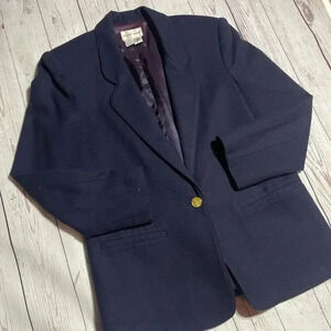 100% Pure Wool Dark Blue Vintage Blazer‎ by Potomac Collection
